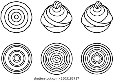 Onion Rings line art indulgent rings with a golden crispy texture