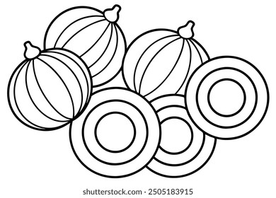 Onion Rings line art perfectly fried snack for all to enjoy
