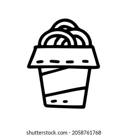 onion rings line vector doodle simple icon