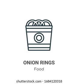 Onion rings outline vector icon. Thin line black onion rings icon, flat vector simple element illustration from editable food concept isolated stroke on white background