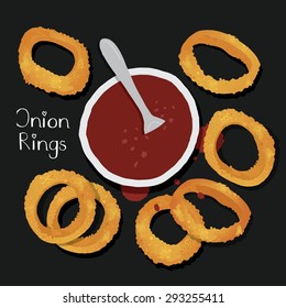 Onion rings from top view.
