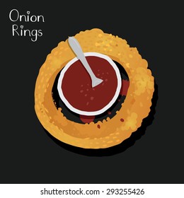 Onion rings from top view.