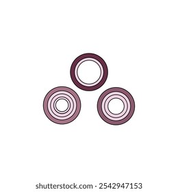 onion rings vector type icon