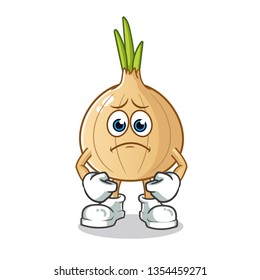 onion sad mascot vector cartoon illustration