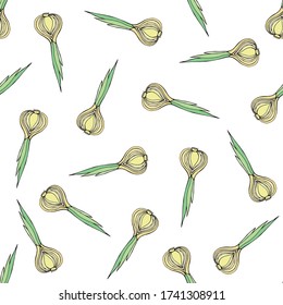 onion, onion seamless pattern on a white background