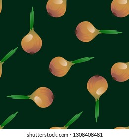 Onion seamless pattern vector illustration