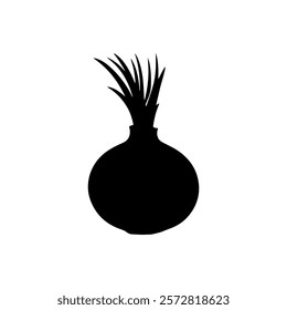 Onion silhouette icon vector design.