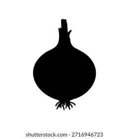 Onion silhouette vector flat illustration design.