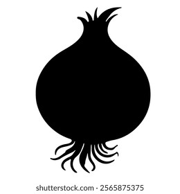 Onion silhouette vector icon sign symbol illustration design.