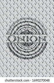 emblema de plata de cebolla. Patrón de escalas. Ilustración vectorial. Detallado.