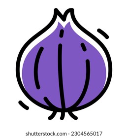 Onion Simple Line Icon Logo Symbol