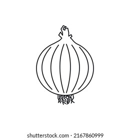Onion simple line vector icon.
