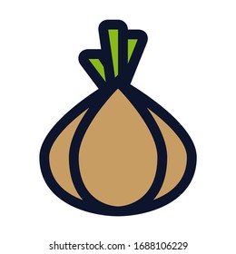  Cebolla. Icono de color del vector simple.