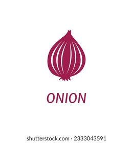 Onion Simple Vector Design. Illustration of Farm Fresh Vegetables. Healthy Food Icon.