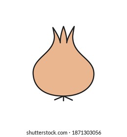 Onion, simple vector icon, filled outline.