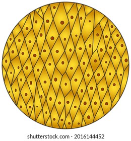 Zwiebelzellen unter Mikroskop. Vektorgrafik. Helle Farbgrafik.