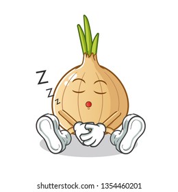 onion sleep mascot vector cartoon illustration