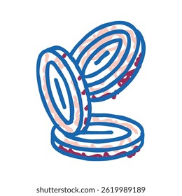 onion slice food cut doodle icon sketch vector. onion slice food cut sign. isolated symbol illustration