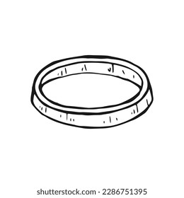 Zwiebelschnitt. Handgezeichnete Vektorgrafik. Agrarmarktprodukt, isoliertes Gemüse.