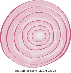 onion slice, onion ring vector illustration, red onion