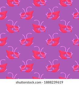 Onion slices , seamless pattern on a purple background.