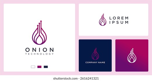 Onion tech logo design template