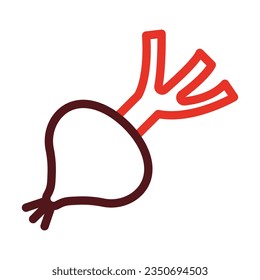Onion Thick Line Two Color Icons For Personal And Commercial Use.
