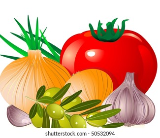 onion tomato garlic olive