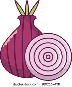 onion vector flat color icon 