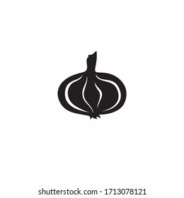 Onion vector icon. Simple illustration of onion bulb vector icon for web design isolated on white background