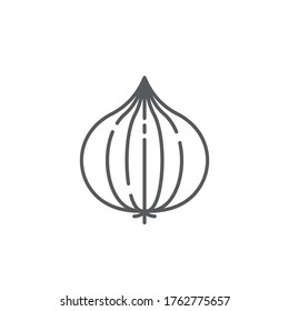 Símbolo de icono del vector de cebolla aislado en fondo blanco