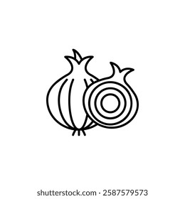 onion vector icon. Vegetable icon line style. perfect use for logo, presentation, website, and more. modern icon design outline style