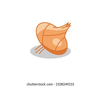 ZwiebelVektorsymbol. Gemüse gesundes vegetarisches Essen. Symbol für ökologische Pflanze