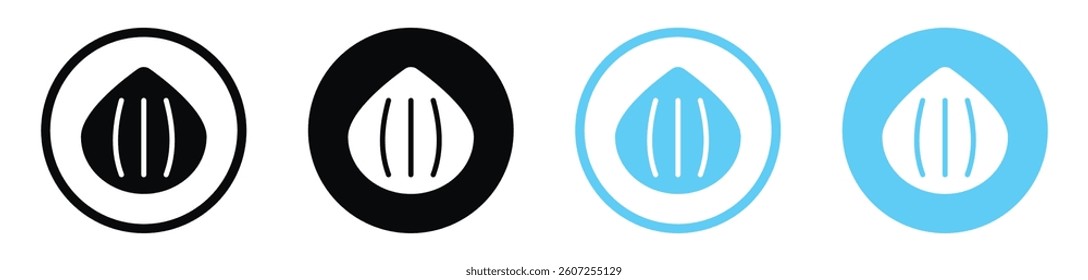 Onion vector icons in black and blue colors