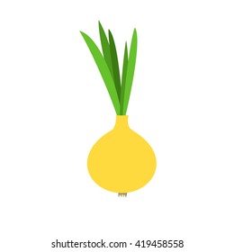Onion vector illustration. bulb onion on a white background. Salad ingredient. Healthy vegetable.