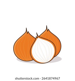 Onion. onion vector illustration. onion cartoon