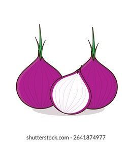 Onion. onion vector illustration. onion cartoon