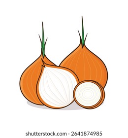 Onion. onion vector illustration. onion cartoon