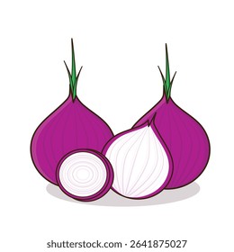 Onion. onion vector illustration. onion cartoon
