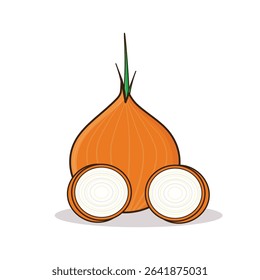 Onion. onion vector illustration. onion cartoon