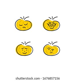 Ilustración vectorial de cebolla. Diseño de caracteres