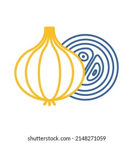 Onion vector isolated icon. Barbecue and bbq grill sign. Vegetable. Graph symbol for cooking web site and apps design, logo, app, UI