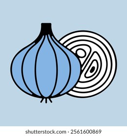 Onion vector isolated icon. Barbecue and bbq grill sign. Vegetable. Graph symbol for cooking web site and apps design, logo, app, UI