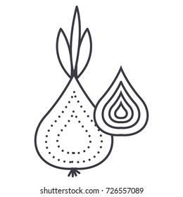onion vector line icon, sign, illustration on background, editable strokes