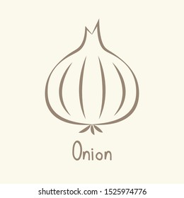 Onion vector. Onion logo design. Onion doodle symbol.