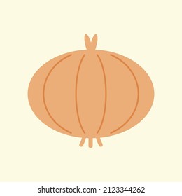 Onion vector. Onion on pastel background. Onion icon vector.