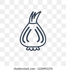 Onion vector outline icon isolated on transparent background, high quality linear Onion transparency concept can be used web and mobile