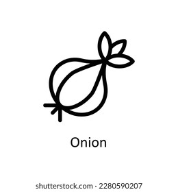 Onion-Vektorgrafik   Umrisssymbole. Einfache Stockillustrationsmaterial