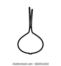 Onion vector outline illustration im minimalistic style on white background
