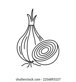 Diseño de iconos de verduras de cebolla. aislado de fondo blanco. ilustración vectorial